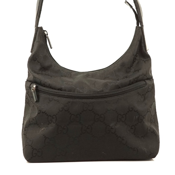 Auth Gucci Black Nylon Bag Shoulder #908G54 - Picture 1 of 7